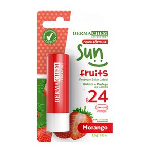 Protetor Labial Hidratante Dermachem Sun Fruits Morango FPS 24