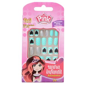 Unhas Postiças Kiss New York Infantil Pink Pop Princess 24 Unidades