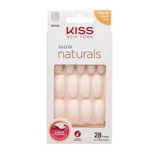 Unhas Postiças Kiss NY Salon Naturals Sem Cola Bailarina Longa 28 Unidades