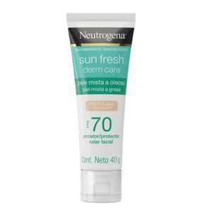 Protetor Solar Facial Neutrogena Sun Fresh Derm Care FPS 70 Pele Clara 40g