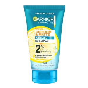 Gel de Limpeza Facial Garnier SkinActive Uniform & Matte Antiacne 150g