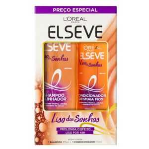 Kit Elseve Liso dos Sonhos Shampoo 375ml + Condicionador 170ml