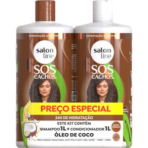 Shampoo + Condicionador Salon Line SOS Cachos Coco 1L