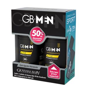 Kit Giovanna Baby Desodorante Aerosol Men Active 2 Unidades 50ml