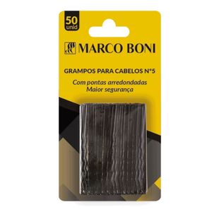 Grampo Marco Boni para Cabelo Preto N.5 com 50 Unidades