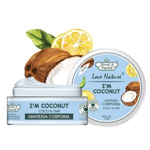 Manteiga Hidratante Corporal Love Nature® Coco & Lima Flores & Vegetais 180g