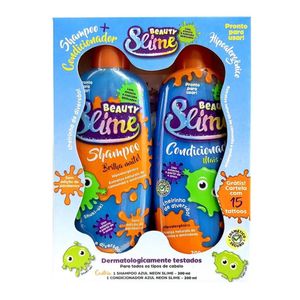 Kit Beauty Slime Azul Neon Shampoo 200ml + Condicionador 200ml