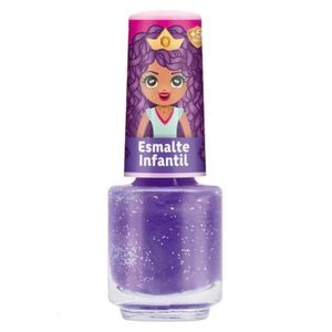 Esmalte Infantil com Glitter Cor Noite Estrelada Princesa Corajosa