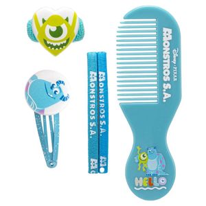Kit Infantil Monstros S.A Condor 1 Pente + 2 Elásticos Coloridos + 1 Elástico com Personagem + 1 Tic Tac