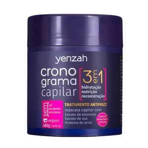Máscara Capilar Yenzah Cronograma Capilar 3 em 1 Anti Frizz 480g