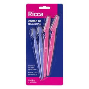Conjunto com 4 Navalhas Para Sobrancelha Ricca