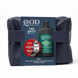 Kit QOD Barber Shop Killer Shampoo 220ml + Pomada 70g + Necessaire