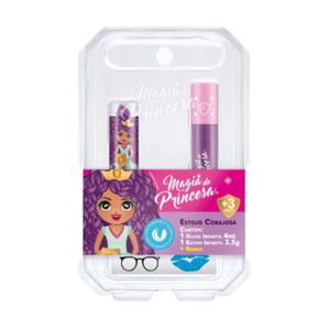 Estojo Duo Batom e Gloss Labial Infantil Princesa Corajosa
