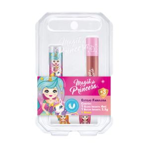 Estojo Duo Batom e Gloss Labial Infantil Princesa Fabulosa