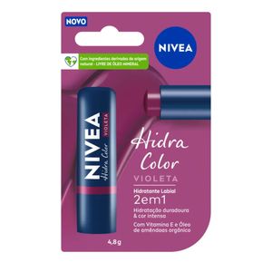 Hidratante Labial NIVEA Hidra Color 2 em 1 Violeta 4,8g