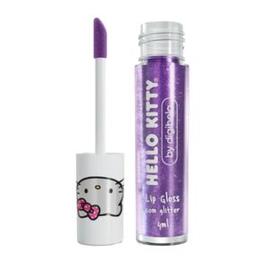 Lip Gloss Infantil com Glitter Hello Kitty Cor Algodão Doce