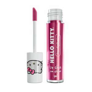 Lip Gloss Infantil com Glitter Hello Kitty Cor Pink Lemonade