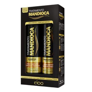 Kit Eico Cosméticos Tratamento Mandioca +Vitaminas Shampoo 800ml + Condicionador 750ml