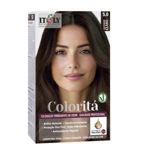 Coloração Castanho Claro Itely Hair Fashion Profissional Permanente em Creme Coloritá 5.0