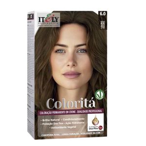 Coloração Itely Hair Fashion Profissional Permanente em Creme Coloritá 6.0 Louro Escuro