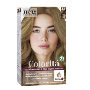 Coloração Itely Hair Fashion Vegana Louro Claro Profissional Permanente em Creme Coloritá 8.0