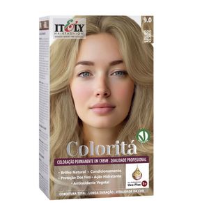 Coloração Itely Hair Fashion Profissional Permanente em Creme Coloritá 9.0 Louro Muito Claro