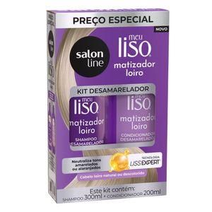 Kit Salon Line Shampoo 300ml + Condicionador 200ml Meu Liso Matizador Loiro