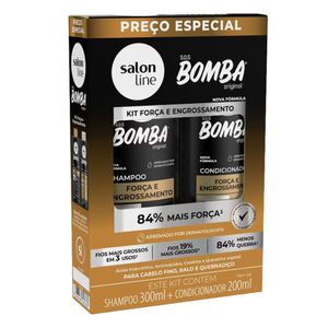 Kit Salon Line Shampoo 300ml + Condicionador 200ml SOS Bomba Força e Engrossamento