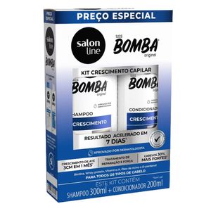 Kit Salon Line Shampoo 300ml + Condicionador 200ml SOS Bomba Crescimento Capilar