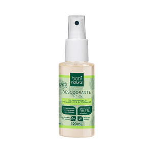 Desodorante Spray Boni Natural Melaleuca e Toranja Vegano 120ml